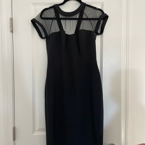 Maggy London Black Sheath Midi Dress for Cocktail